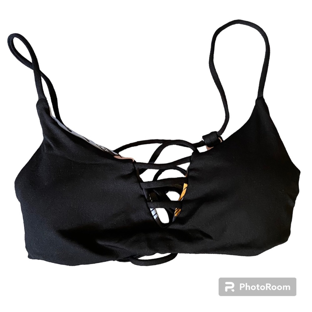 Maaji Meterorite Dunes Bralette Bikini Top Small Black/Multi Reversible